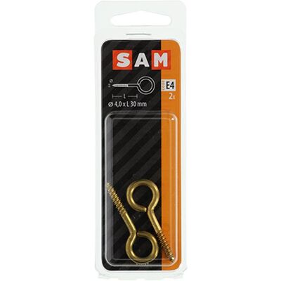 Mack 1019695 - schroefoog messing 2 st 4,0 x 30mm 10 stuks Mack 1019695 - schroefoog messing 2 st 4,0 x 30mm 10 stuks