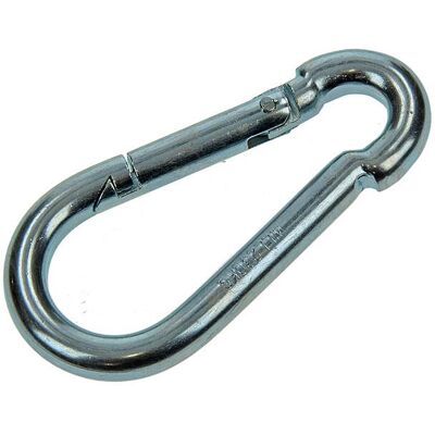 Mack 1006849 - 1 karabijnhaak + veer verzinkt bl 80x8mm 5 stuks Mack 1006849 - 1 karabijnhaak + veer verzinkt bl 80x8mm 5 stuks
