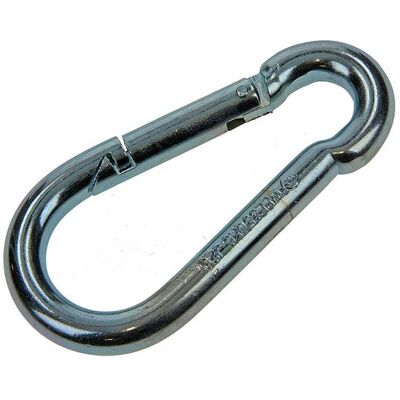 Mack 1006850 - 1 karabijnhaak + veer verzinkt bl 100x10mm 5 stuks Mack 1006850 - 1 karabijnhaak + veer verzinkt bl 100x10mm 5 stuks