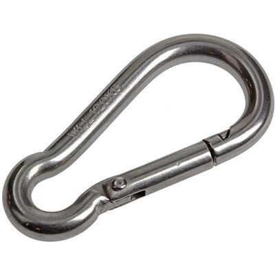 Mack 1008439 - 1 karabijnhaak + veer 6 x 60mm inox 10 stuks Mack 1008439 - 1 karabijnhaak + veer 6 x 60mm inox 10 stuks