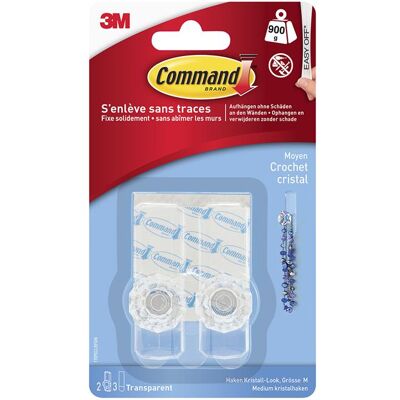 3M 1060676 - command doorzichtige crystal haak, medium, 2hk + 3s/pk 8 stuks 3M 1060676 - command doorzichtige crystal haak, medium, 2hk + 3s/pk 8 stuks