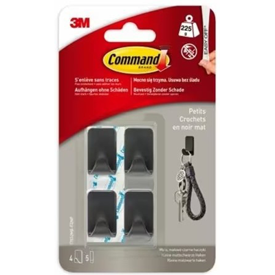 COMMAND Set van 4 herbruikbare haken zwart - Haken COMMAND Set van 4 herbruikbare haken zwart - Haken