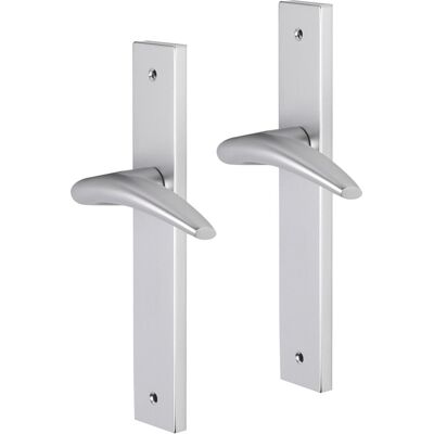Impresso Deurkruk - windsor - voor binnen - vierkant deurschild met schroeven - aluminium - 2 stuks Impresso Deurkruk - windsor - voor binnen - vierkant deurschild met schroeven - aluminium - 2 stuks