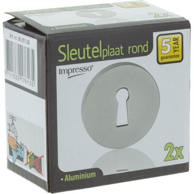 Impresso rond rozet - klaviersleutel - aluminium f1 Impresso rond rozet - klaviersleutel - aluminium f1