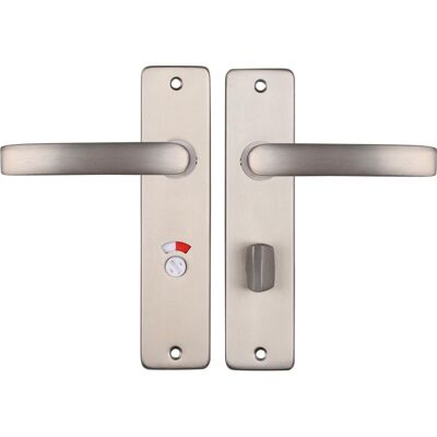 STARX deurklink zilver - rvs look – deurbeslag – deurschild met toiletsluiting (wc63–8) – deurklink blok STARX deurklink zilver - rvs look – deurbeslag – deurschild met toiletsluiting (wc63–8) – deurklink blok