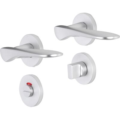 Impresso Deurkruk - watford - voor binnen - rond met rond toiletrozet - aluminium - 2 stuks Impresso Deurkruk - watford - voor binnen - rond met rond toiletrozet - aluminium - 2 stuks