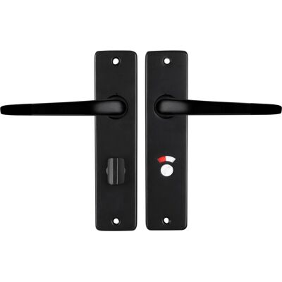 STARX deurklink zwart – deurbeslag – deurschild met toiletsluiting (wc63–8) – deurklink duim STARX deurklink zwart – deurbeslag – deurschild met toiletsluiting (wc63–8) – deurklink duim