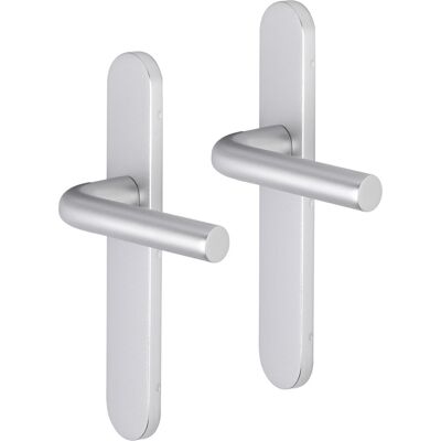 Impresso Deurkruk - bolton - voor binnen - ovaal deurschild - aluminium - 2 stuks Impresso Deurkruk - bolton - voor binnen - ovaal deurschild - aluminium - 2 stuks