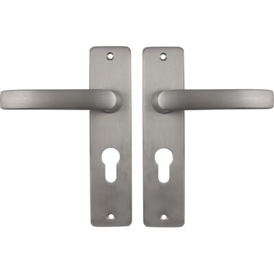 STARX deurklink zilver - rvs look – deurbeslag – deurschild voor profielcilinder (pc55) – deurklink blok STARX deurklink zilver - rvs look – deurbeslag – deurschild voor profielcilinder (pc55) – deurklink blok