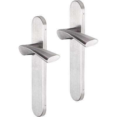 Impresso Deurkruk - wigston - voor binnen - ovaal - deurschild - rvs - 2 stuks Impresso Deurkruk - wigston - voor binnen - ovaal - deurschild - rvs - 2 stuks