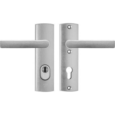 AXA veiligheidsbeslag (curve plus) kortschild aluminium geslepen: kruk-kruk (model blok) pc72 met kerntrekbeveiliging skg*** AXA veiligheidsbeslag (curve plus) kortschild aluminium geslepen: kruk-kruk (model blok) pc72 met kerntrekbeveiliging skg***