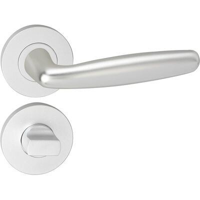 Impresso Deurkruk - cambridge - voor binnen - rond met rond toiletrozet - aluminium - 2 stuks Impresso Deurkruk - cambridge - voor binnen - rond met rond toiletrozet - aluminium - 2 stuks