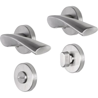 Impresso Deurkruk - wigston - voor binnen - rond met rond toiletrozet - rvs - 2 stuks Impresso Deurkruk - wigston - voor binnen - rond met rond toiletrozet - rvs - 2 stuks