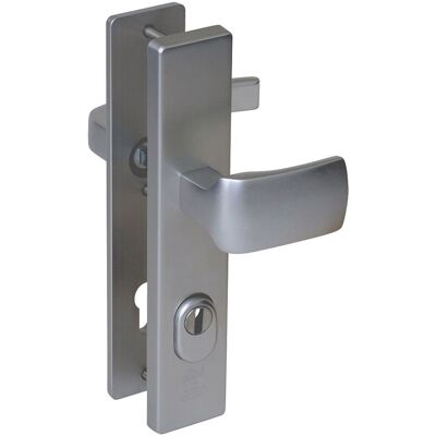 Nemef veiligheidsbeslag met kerntrek beveiliging knop/kruk pc72 skg3 langschild 3415-ii aluminium f1 Nemef veiligheidsbeslag met kerntrek beveiliging knop/kruk pc72 skg3 langschild 3415-ii aluminium f1