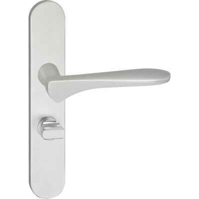 Impresso Deurkruk - watford - voor binnen - ovaal deurschild met toiletsluiting - aluminium - 2 stuks Impresso Deurkruk - watford - voor binnen - ovaal deurschild met toiletsluiting - aluminium - 2 stuks