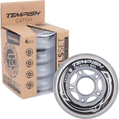 Tempish Catch Inline Skates Wielen - 4 Stuks - Zilver 76mm Tempish Catch Inline Skates Wielen - 4 Stuks - Zilver 76mm