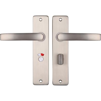STARX deurklink zilver - rvs look – deurbeslag – deurschild met toiletsluiting (wc57–5) – deurklink blok STARX deurklink zilver - rvs look – deurbeslag – deurschild met toiletsluiting (wc57–5) – deurklink blok