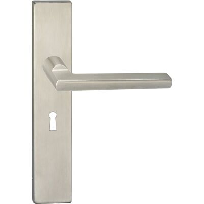 Impresso Deurkruk - kirby - voor binnen - vierkant deurschild met sleutelgat - rvs - 2 stuks Impresso Deurkruk - kirby - voor binnen - vierkant deurschild met sleutelgat - rvs - 2 stuks
