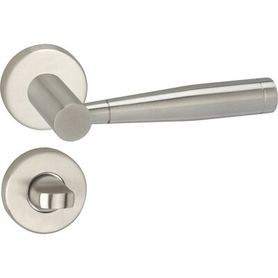 Impresso Deurkruk - retford - voor binnen - rond met rond toiletrozet - rvs - 2 stuks Impresso Deurkruk - retford - voor binnen - rond met rond toiletrozet - rvs - 2 stuks