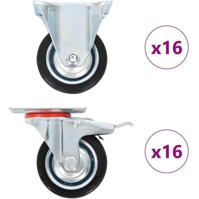 vidaXL 32 stuks Rollen 75 mm - Magazijnwielen vidaXL 32 stuks Rollen 75 mm - Magazijnwielen