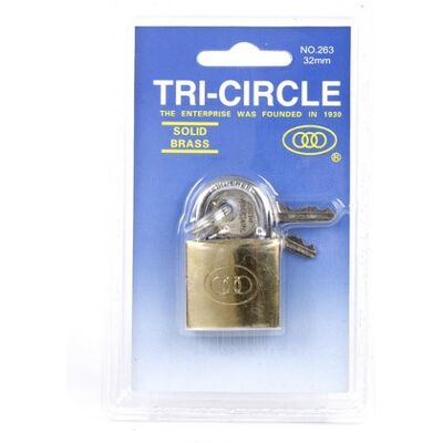 Buzaglo Tri-circle hangslot square 38 mm. messing no. 264 Buzaglo Tri-circle hangslot square 38 mm. messing no. 264
