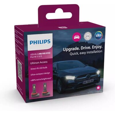Philips h16/h8/h9 12v 20w pgj19 ultinon autolicht zilver Philips h16/h8/h9 12v 20w pgj19 ultinon autolicht zilver