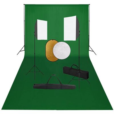 VidaXL Fotostudioset met softboxlampen, achtergrond en reflector VidaXL Fotostudioset met softboxlampen, achtergrond en reflector
