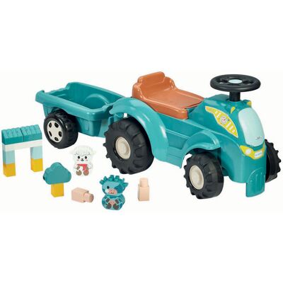 Ecoiffier bb abrick bestuurbare tractor met aanhanger - 15dlg. Multi kleuren Ecoiffier bb abrick bestuurbare tractor met aanhanger - 15dlg. Multi kleuren