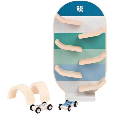 BS Toys houten autobaan set - 3dlg. Multi kleuren BS Toys houten autobaan set - 3dlg. Multi kleuren