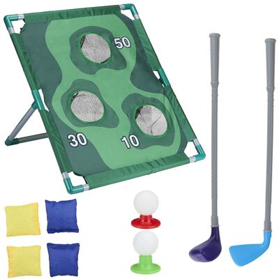 Eddy Toys golf speelgoed 2-in-1 - minigolf en werpspel voor kinderen - golfset met clubs, ballen en bean bags - spellenset voor buiten spelen in tuin of vakantie Eddy Toys golf speelgoed 2-in-1 - minigolf en werpspel voor kinderen - golfset met clubs, ballen en bean bags - spellenset voor buiten spelen in tuin of vakantie