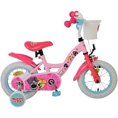 Woezel & Pip Kinderfiets - 12 inch Roze Blauw Woezel & Pip Kinderfiets - 12 inch Roze Blauw