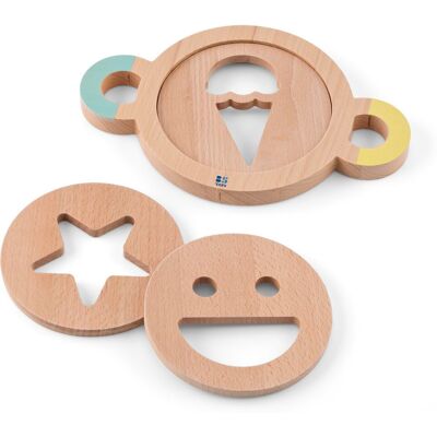 BS Toys - zandvormenset - houten speelset voor buiten - vanaf 18 maanden Multi kleuren BS Toys - zandvormenset - houten speelset voor buiten - vanaf 18 maanden Multi kleuren