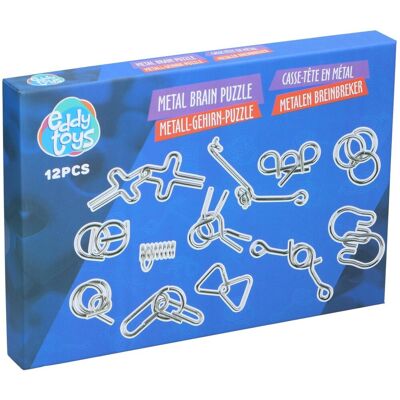 Eddy Toys Metalen breinbreker, set van 12 Blauw Eddy Toys Metalen breinbreker, set van 12 Blauw