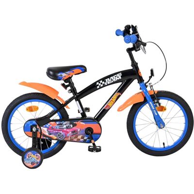 Volare Hot wheels kinderfiets - jongens - 16 inch - zwart oranje blauw zwart Volare Hot wheels kinderfiets - jongens - 16 inch - zwart oranje blauw zwart