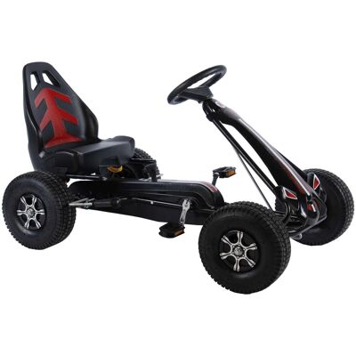 Volare go kart racing car - jongens - groot - luchtbanden - zwart zwart Volare go kart racing car - jongens - groot - luchtbanden - zwart zwart