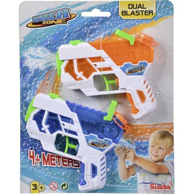 Simba Waterzone Dual Blaster Waterpistool Set - 2 Waterpistolen, 4m Bereik, 75ml Tank - Kids 3+ Simba Waterzone Dual Blaster Waterpistool Set - 2 Waterpistolen, 4m Bereik, 75ml Tank - Kids 3+