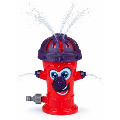 Eddy Toys watersproeier brandkraan - water sprinkler met slangaansluiting - tuinsproeier kinderen - waterspeelgoed voor buiten - rood met paarse details Eddy Toys watersproeier brandkraan - water sprinkler met slangaansluiting - tuinsproeier kinderen - waterspeelgoed voor buiten - rood met paarse details
