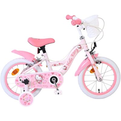 Volare Hello kitty kinderfiets - meisjes - 14 inch - roze - twee handremmen Volare Hello kitty kinderfiets - meisjes - 14 inch - roze - twee handremmen