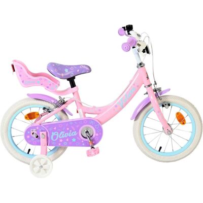 Volare olivia kinderfiets - meisjes - 14 inch - roze - twee handremmen Volare olivia kinderfiets - meisjes - 14 inch - roze - twee handremmen