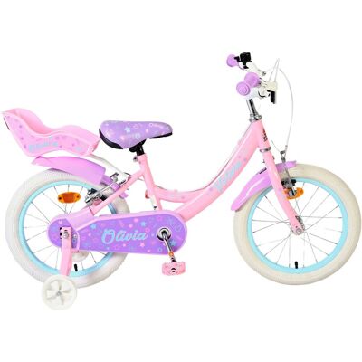 Volare olivia kinderfiets - meisjes - 16 inch - roze - twee handremmen Volare olivia kinderfiets - meisjes - 16 inch - roze - twee handremmen