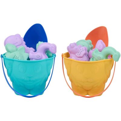 Eddy Toys strandspeelgoed - zandspeelgoed met emmer, schep en zandvormpjes - dierenthema Eddy Toys strandspeelgoed - zandspeelgoed met emmer, schep en zandvormpjes - dierenthema