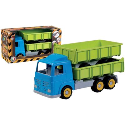 Androni Kiepvrachtwagen dubbele lading met zachte wielen Multi kleuren Androni Kiepvrachtwagen dubbele lading met zachte wielen Multi kleuren