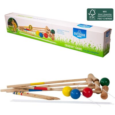 OUTDOOR PLAY croquet spel fsc hout met draagtas voor buitenplezier. OUTDOOR PLAY croquet spel fsc hout met draagtas voor buitenplezier.