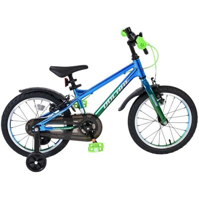 Volare chrome kinderfiets - jongens - 16 inch - blauw groen - twee handremmen Volare chrome kinderfiets - jongens - 16 inch - blauw groen - twee handremmen
