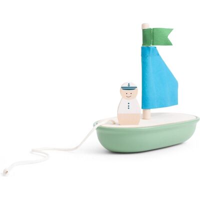BS Toys houten zeilboot - fsc hout - buitenspelen - trekspeelgoed - geschikt vanaf 18 maanden BS Toys houten zeilboot - fsc hout - buitenspelen - trekspeelgoed - geschikt vanaf 18 maanden