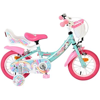 Volare unicorn kinderfiets - meisjes - 12 inch - groen - twee handremmen groen Volare unicorn kinderfiets - meisjes - 12 inch - groen - twee handremmen groen