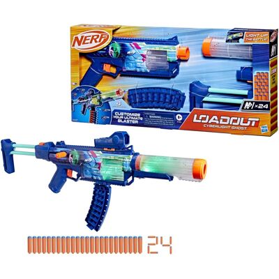 NERF loadout cyberlight ghost blaster voor foamdarts en 24 n1-darts NERF loadout cyberlight ghost blaster voor foamdarts en 24 n1-darts