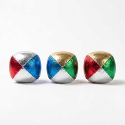 Engelhart Jongleerballen metallic 2,5" - vierkleurig (blauw, rood, geel, groen) - set in transparante koker - jongleer- & goochelspel - Engelhart Jongleerballen metallic 2,5" - vierkleurig (blauw, rood, geel, groen) - set in transparante koker - jongleer- & goochelspel -