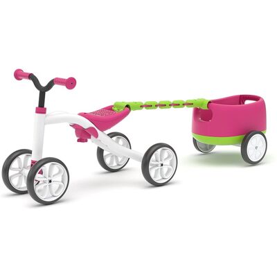 Chillafish loopfiets 1 jaar met aanhangwagen voor jongens en meisjes - vierwieler tot 3 jaar met opbergvak - roze - lichtgewicht loopauto - extra stabiel - stille anti slip banden voor binnen en buiten - model quadie trailer Chillafish loopfiets 1 jaar met aanhangwagen voor jongens en meisjes - vierwieler tot 3 jaar met opbergvak - roze - lichtgewicht loopauto - extra stabiel - stille anti slip banden voor binnen en buiten - model quadie trailer