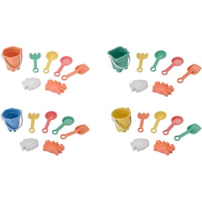 Eddy Toys Beach bucket set 4ass 7pcs Eddy Toys Beach bucket set 4ass 7pcs